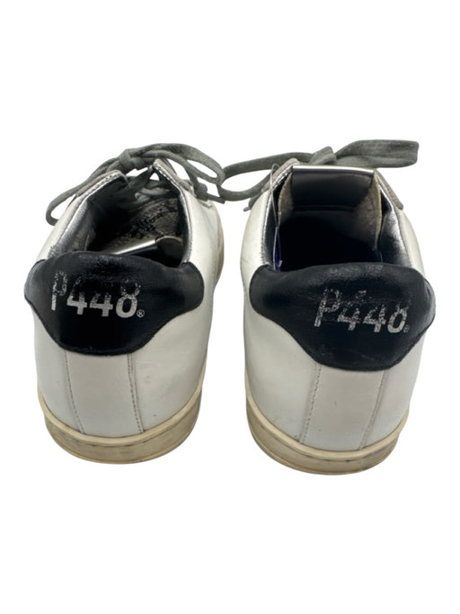 P448 Shoe Size 38 White, Gray & Black Leather Snakeskin Embossed Sneakers White, Gray & Black / 38
