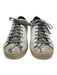 P448 Shoe Size 38 White, Gray & Black Leather Snakeskin Embossed Sneakers White, Gray & Black / 38