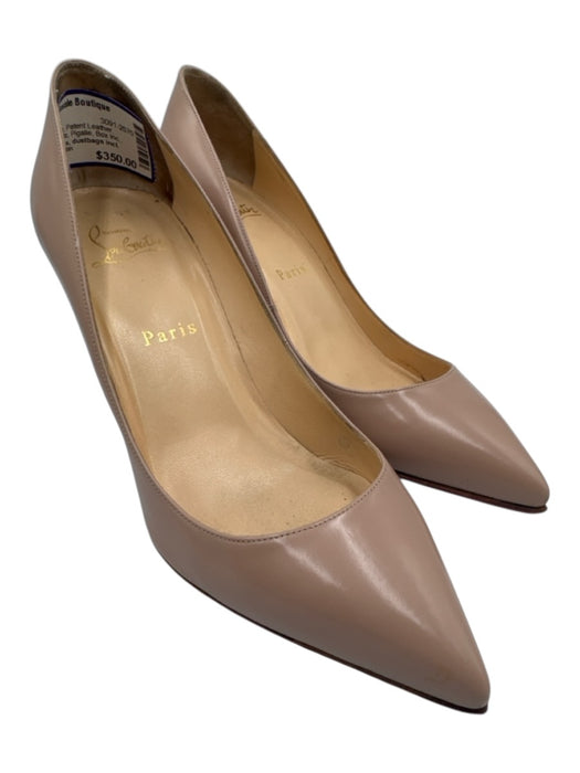 Christian Louboutin Shoe Size 37.5 Nude Beige Patent Leather Pointed Toe Pumps Nude Beige / 37.5