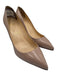 Christian Louboutin Shoe Size 37.5 Nude Beige Patent Leather Pointed Toe Pumps Nude Beige / 37.5