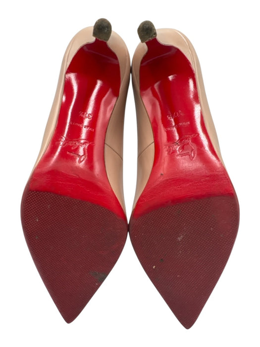 Christian Louboutin Shoe Size 37.5 Nude Beige Patent Leather Pointed Toe Pumps Nude Beige / 37.5