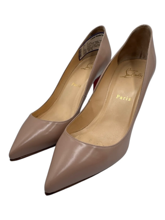 Christian Louboutin Shoe Size 37.5 Nude Beige Patent Leather Pointed Toe Pumps Nude Beige / 37.5