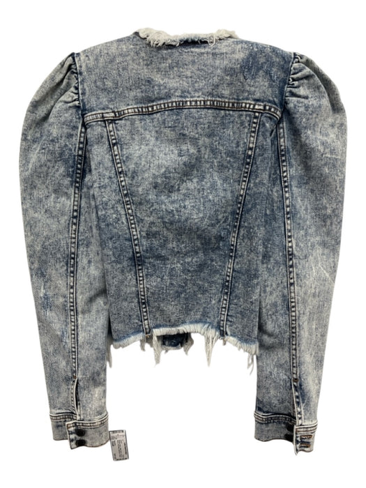 Retrofete Size Small Medium Wash Cotton Denim Long puff sleeve Acid Wash Jacket Medium Wash / Small
