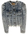 Retrofete Size Small Medium Wash Cotton Denim Long puff sleeve Acid Wash Jacket Medium Wash / Small