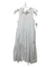 Lake Size S White Cotton High Neck Sleeveless Ruffle Detail Maxi Dress White / S