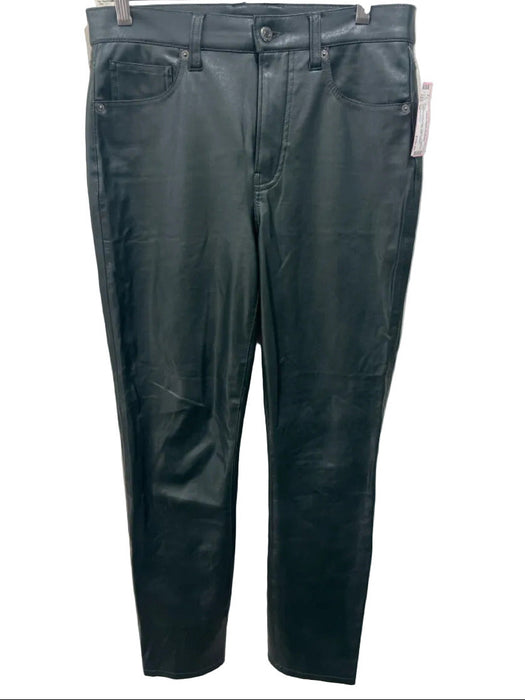 Veronica Beard Size 29 Emerald Green Faux Leather Zip & Button 5 Pocket Pants