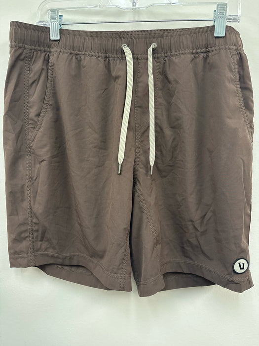 Vuori AS IS Size Est L Brown Synthetic Solid Athletic Men's Shorts