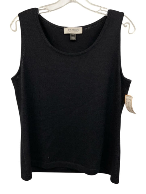St. John Collection Size M Black Wool & Rayon Tank Knit Sleeveless Top Black / M