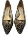 Jimmy Choo Shoe Size 40 Black & Beige textile upper Mesh Midi Heel Pumps Black & Beige / 40
