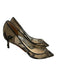 Jimmy Choo Shoe Size 40 Black & Beige textile upper Mesh Midi Heel Pumps Black & Beige / 40