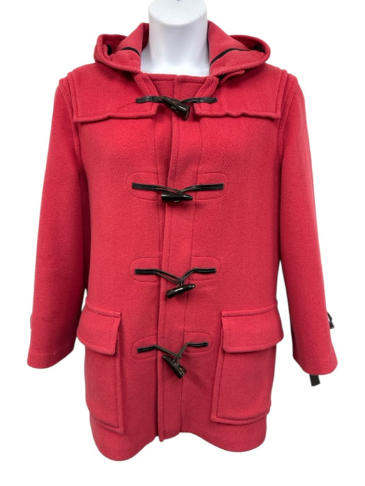 Burberry Size M Bright Pink Wool Toggle Buttons Hood Coat Bright Pink / M