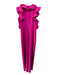 Posh Couture Size L Hot pink Polyester Sleeveless Ruffle Neckline Jumpsuit Hot pink / L