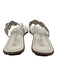 Tory Burch Shoe Size 9.5 White Leather Thong Strap Logo Square Toe Sandals White / 9.5