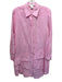 Finley Size M Pink Linen Long Sleeve Button Up Collar Below knee Dress Pink / M
