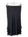 St John Evening Size 4 Black Silk Elastic Waist Side Zip Layered Hem Skirt Black / 4