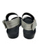 Vince Shoe Size 7.5 Silver & Black Leather Embossed Open Toe Ankle Strap Sandals Silver & Black / 7.5