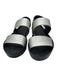 Vince Shoe Size 7.5 Silver & Black Leather Embossed Open Toe Ankle Strap Sandals Silver & Black / 7.5