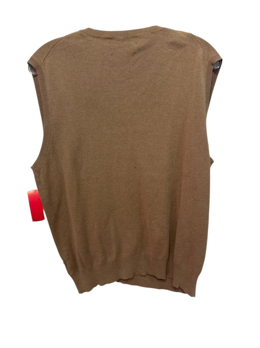 Polo Size M Tan Cotton Solid V Neck Vest Men's Sweater Tan / M