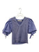 Marie Oliver Size Small Purple Cotton Half Puff Sleeve Distressed Tie Detail Top Purple / Small