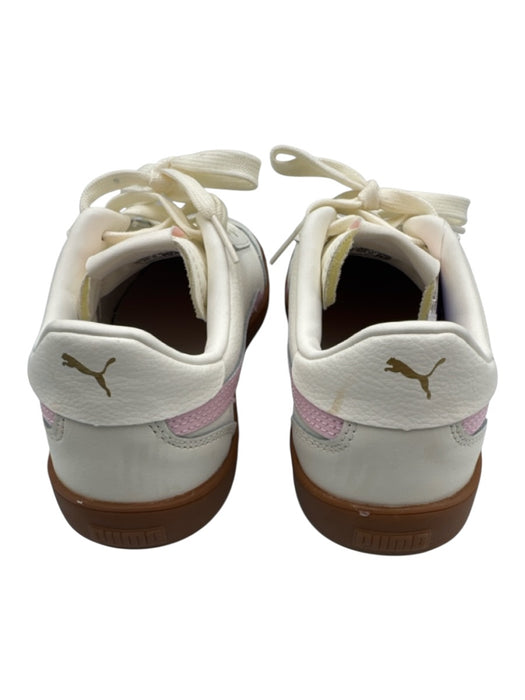 Puma Shoe Size 7 White, Pink, Brown Leather Stripe Low Top Lace Up Sneakers White, Pink, Brown / 7