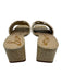 Sam Edelman Shoe Size 7 White & Beige Leather Upper Square Toe Woven Sandals White & Beige / 7