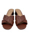 Cole Haan Shoe Size 7B Brown Leather Upper Low Block Heel Criss Cross Sandals Brown / 7B