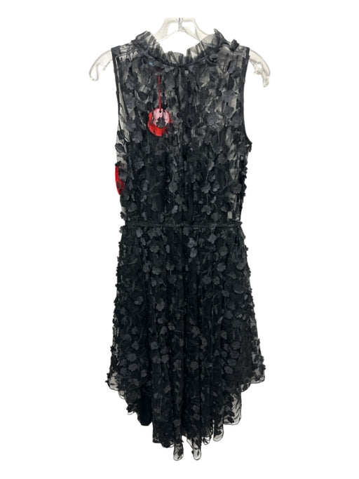 Eva Franco Size 8 Black Polyester Sheer Floral Overlay Under lining Dress Black / 8