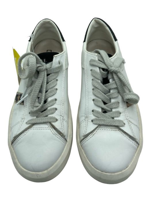 D.A.T.E. Shoe Size 5 White, Black, Brown Leather Rubber skin grip Sneakers White, Black, Brown / 5