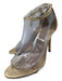 Schutz Shoe Size 8 Gold open toe Ankle Strap Clear Strap Stiletto Pumps Gold / 8