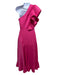 Aje. Size 8 Pink Viscose & Linen One Shoulder Tiered Asymmetric Ruffle Dress Pink / 8