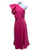 Aje. Size 8 Pink Viscose & Linen One Shoulder Tiered Asymmetric Ruffle Dress Pink / 8