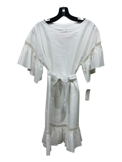 Amanda Uprichard Size S White Cotton Tie Belt Crochet Lace Trim Dress White / S