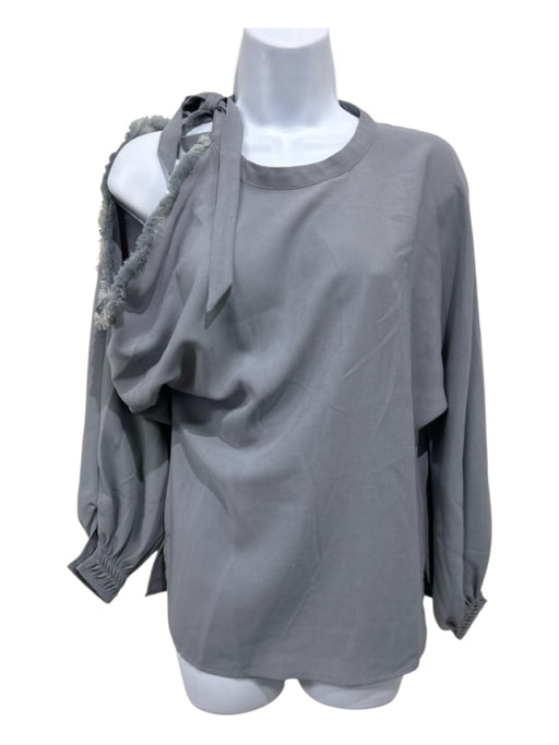 Brochu Walker Size XS Steel Blue Polyester Long Sleeve One Shoulder Top Steel Blue / XS