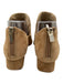 Pelle Moda Shoe Size 8.5 Tan Suede Square Toe Back Zip Block Heel Flats Tan / 8.5