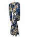 Banana Republic Size MT Beige & Blue Cotton Long Sleeve All Over Print Dress Beige & Blue / MT