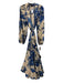 Banana Republic Size MT Beige & Blue Cotton Long Sleeve All Over Print Dress Beige & Blue / MT