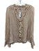 Parker Size Medium Blush Pink Silk Blend Long Sleeve Ruffles Sheer Top Blush Pink / Medium