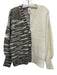 Cinq a Sept Size Medium cream, aqua & pink Acrylic Long Sleeve Striped Cardigan cream, aqua & pink / Medium