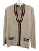 Neiman Marcus Size XL Beige, Red, Blue Cashmere Long Sleeve Striped Cardigan Beige, Red, Blue / XL