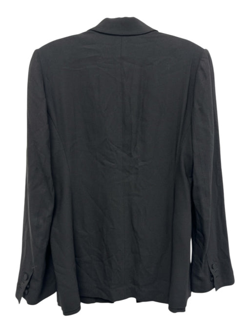 Diane Von Furstenberg Size 6 Black Viscose Blend Long Sleeve One Button Jacket Black / 6