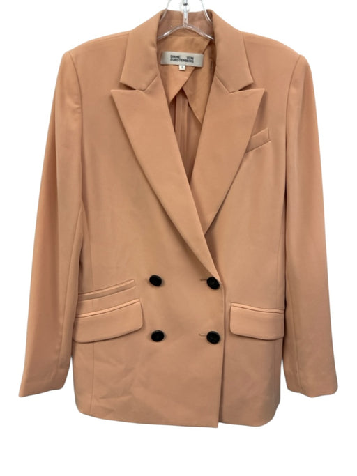 Diane Von Furstenberg Size S / 6 Peach Orange Triacetate Blend Blazer Jacket Peach Orange / S / 6
