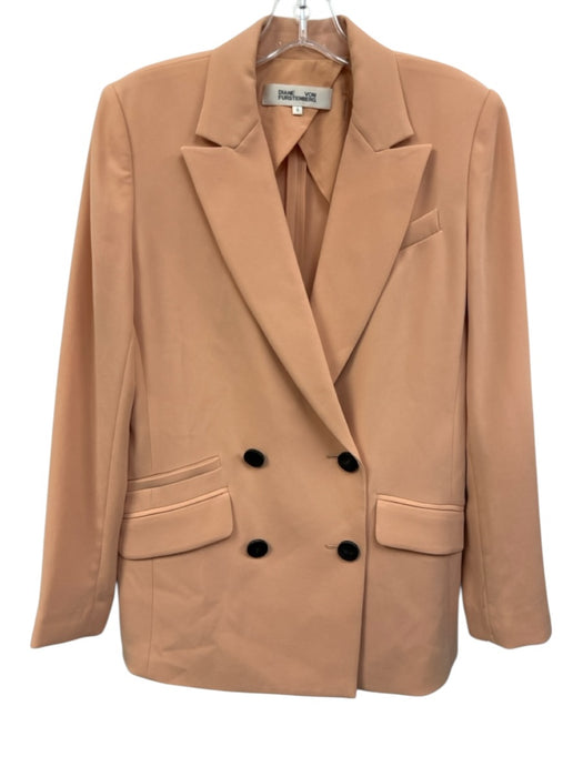 Diane Von Furstenberg Size S / 6 Peach Orange Triacetate Blend Blazer Jacket Peach Orange / S / 6