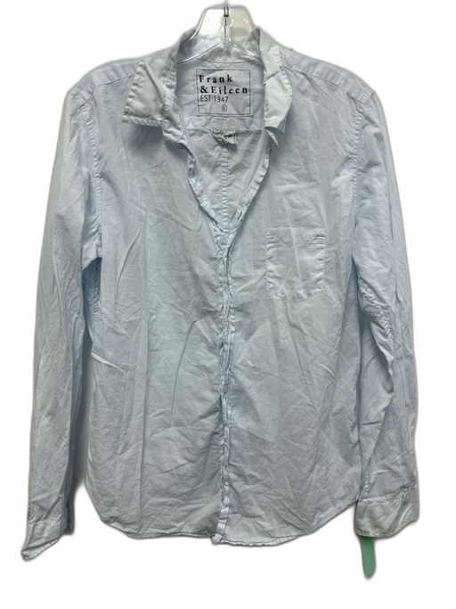 Frank & Eileen Size L Light Blue Cotton Long Sleeve Collar Button Down Top Light Blue / L