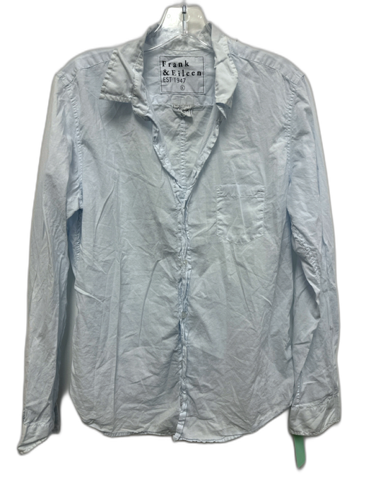 Frank & Eileen Size L Light Blue Cotton Long Sleeve Collar Button Down Top Light Blue / L