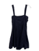 Aqua Size XS Navy Blue Tencel & Cotton Wide Strap Gold Button Detail Dress Navy Blue / XS