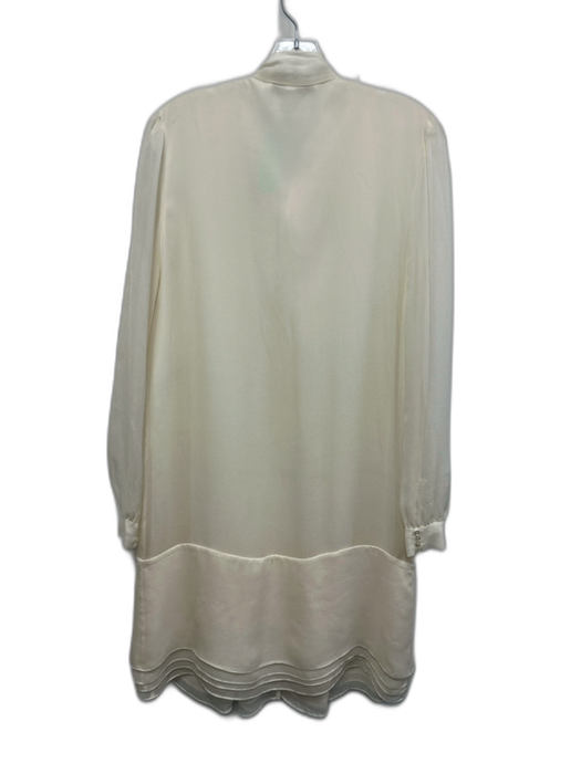 Diane Von Furstenberg Size S / 6 Cream White Silk Blend Long Sleeve Dress Cream White / S / 6
