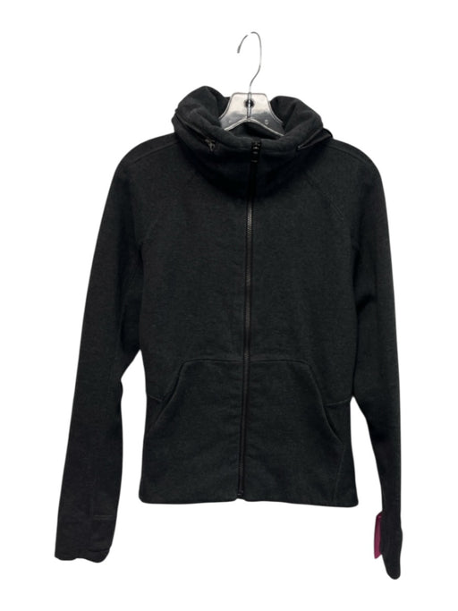 Lululemon Size 8 Gray & White Cotton Blend Long Sleeve Zip Up Athletic Jacket Gray & White / 8