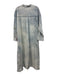 Free People Size S Light Blue Cotton Button Up Long Sleeve Maxi Dress Light Blue / S