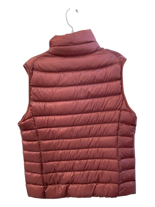 Uniqlo Size Large Dark Rose Nylon Quilted Down Front Zip Side Pocket Vest Dark Rose / Large