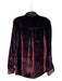 Maeve Size 8 Wine Viscose Blend Long Sleeve Collared Crushed Velvet Top Wine / 8